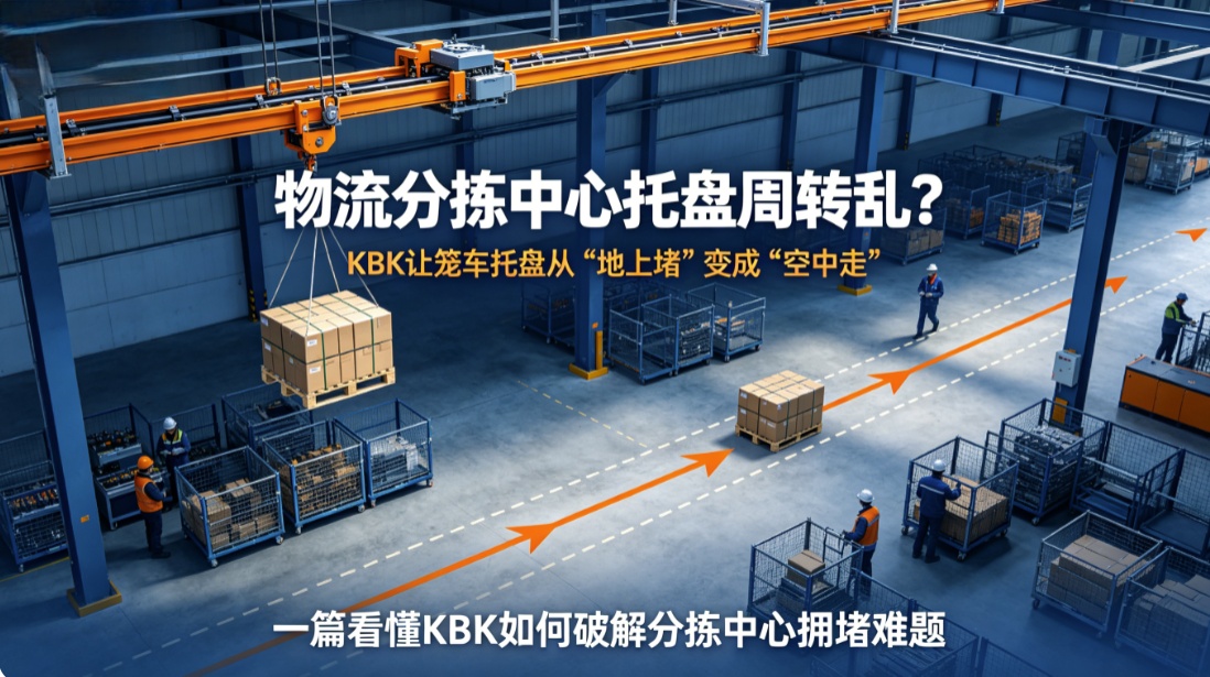 KBK起重机分拣中心空中托盘周转方案展示