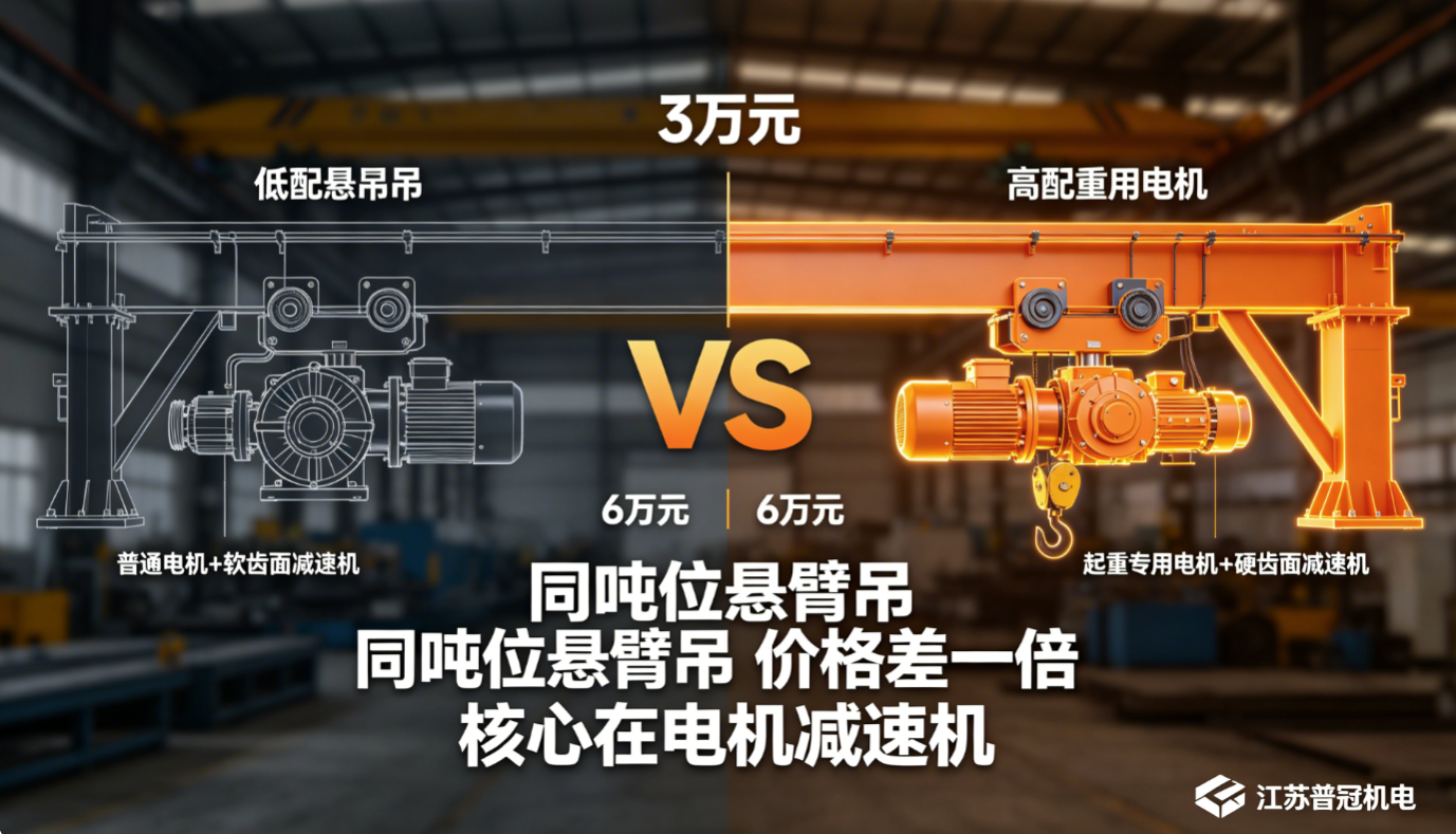 同吨位悬臂吊价格差一倍？区别全在电机和减速机里