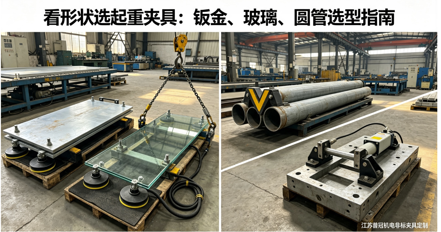 看形状选起重设备——夹具：钣金、玻璃、圆管，一招教你选对抓手